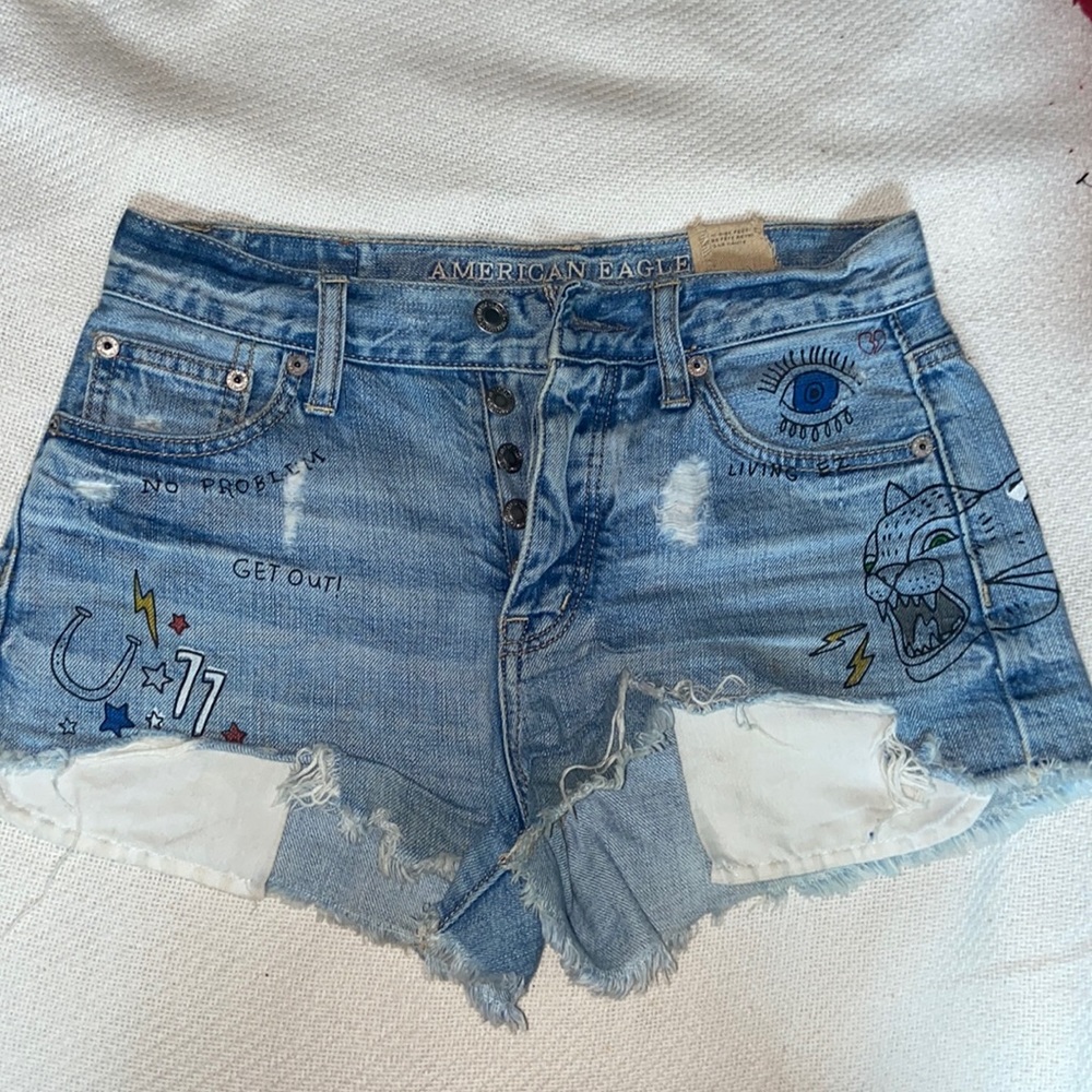 American Eagle Festival Denim Shorts